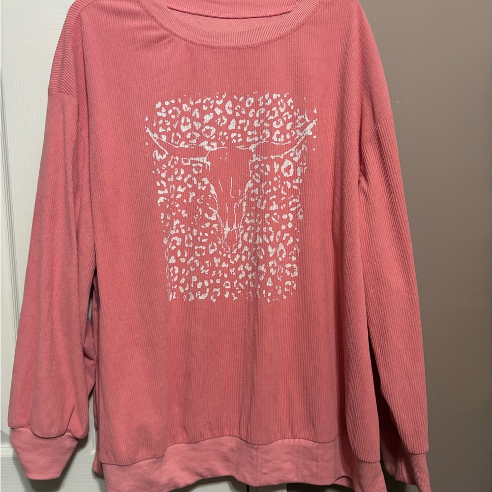 Pink Leopard Print Women's Sweater